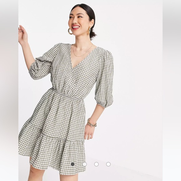 MANGO Gingham Wrap Dress - Picture 1 of 10